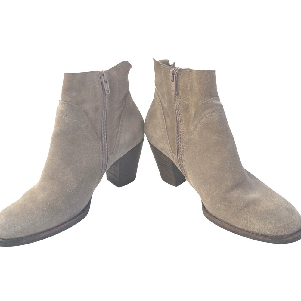 Paul Green Suede Ankle Boots Taupe Side Zip Booties Womens UK 3 US 5 - Picture 9 of 10